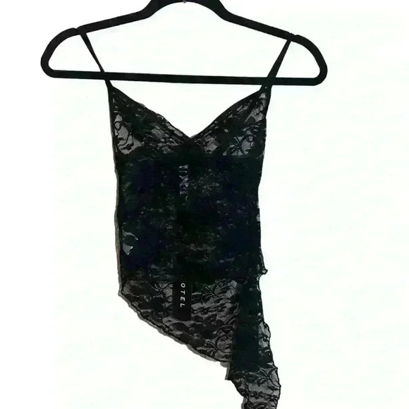 Motel Kasha Asymmetric Top Lace Jet Black XXS - Picture 5 of 6